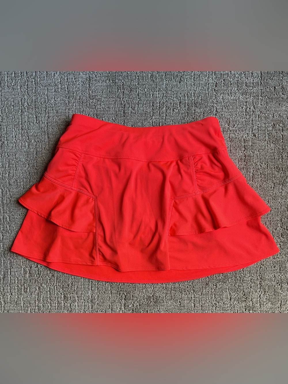 Athleta Bright Red/orange Flirty Ruffle Skort